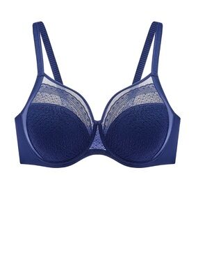 Understance Salma flex wire full coverage lace bra royal blue 36DDD